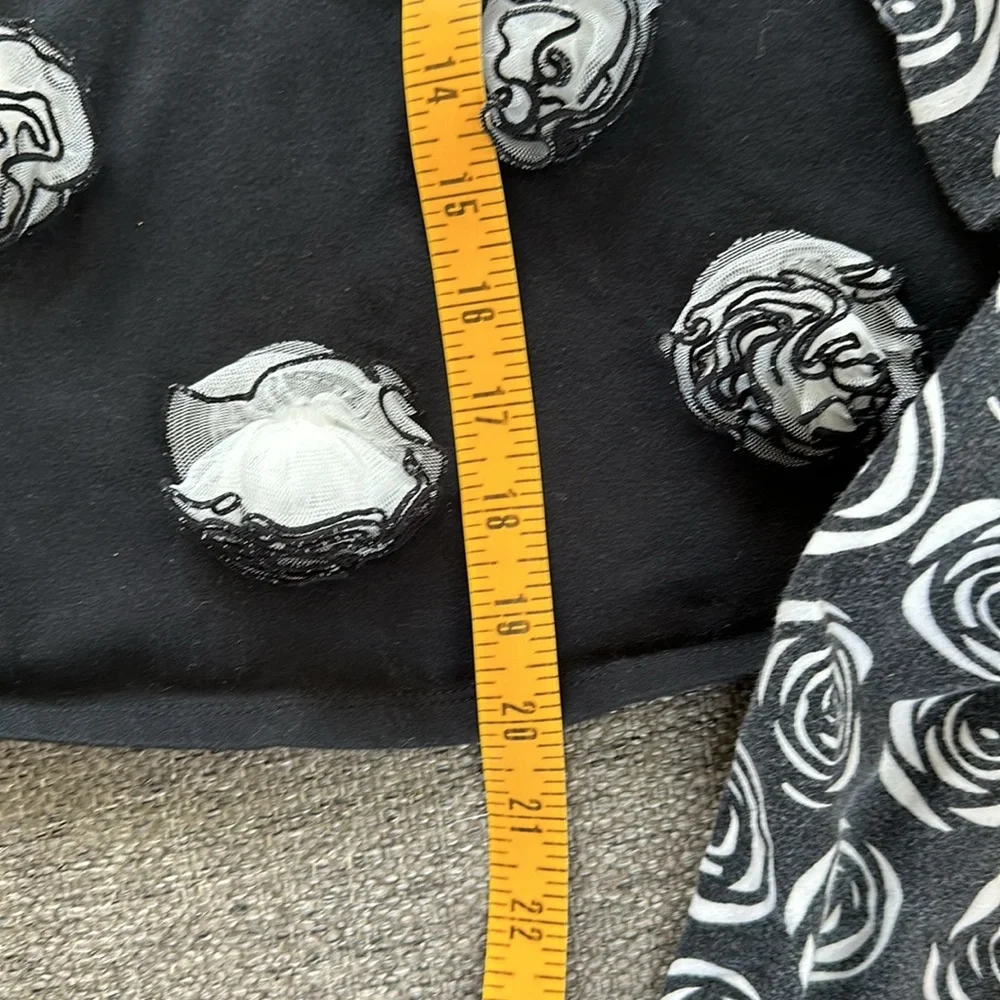 Bonnie Jean Girls Two piece Set Black Cream Floral Tunic top and Legging Size 6